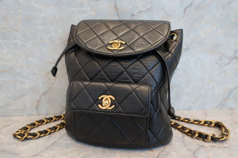 CHANEL/シャネル マトラッセチェーンリュック ラムスキン ブラック/ゴールド金具 リュック600120066