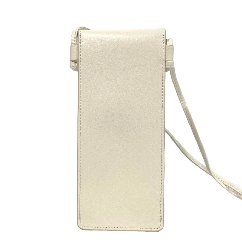 CELINE Pouch leather white By Edith Slimane Women Used