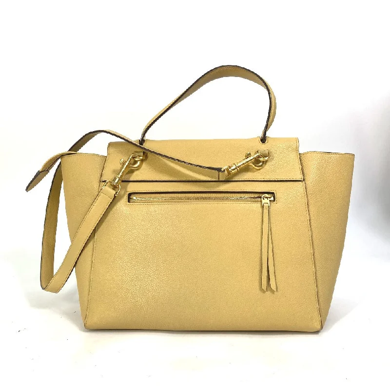 CELINE Shoulder Bag leather yellow Belt bag mini Women Secondhand