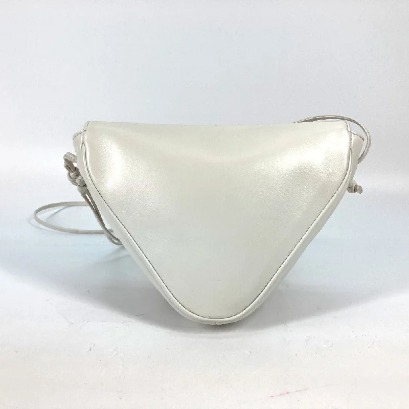 CELINE Shoulder Bag leather white Triangle logo triangle Women Secondhand