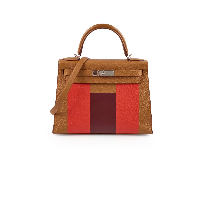 Hermes Kelly 28 Letter H Epsom Sellier A Stamp Gold/Capucines/Rouge