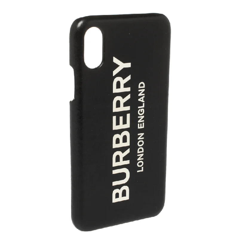 BURBERRY Black Leather Iphone X/XS Case