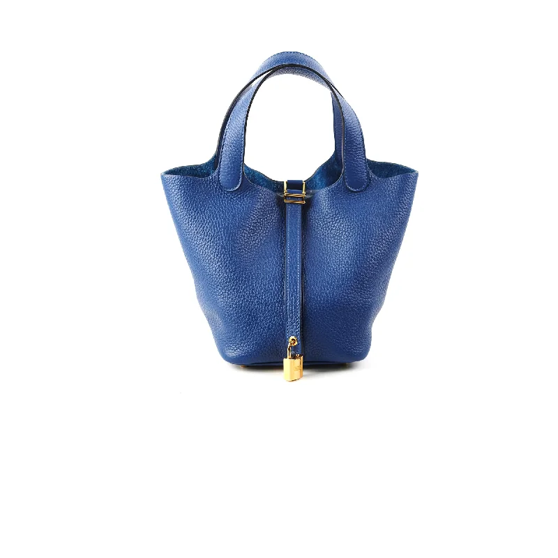 Hermes 18 Picotin Lock Bag Blue Saphir Y Stamp 2020