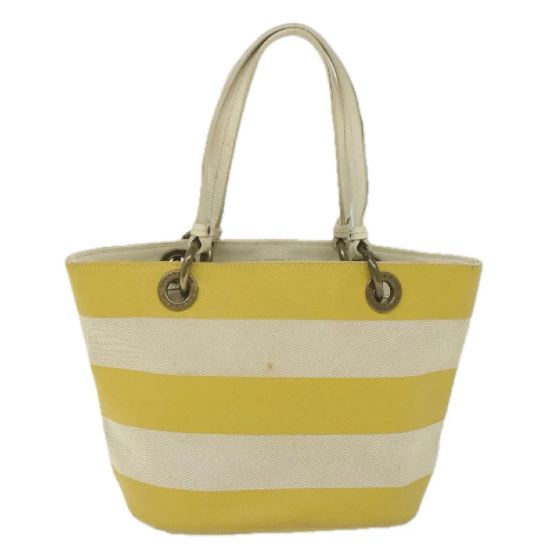 BURBERRY Blue Label Tote Bag Canvas Yellow  bs10173