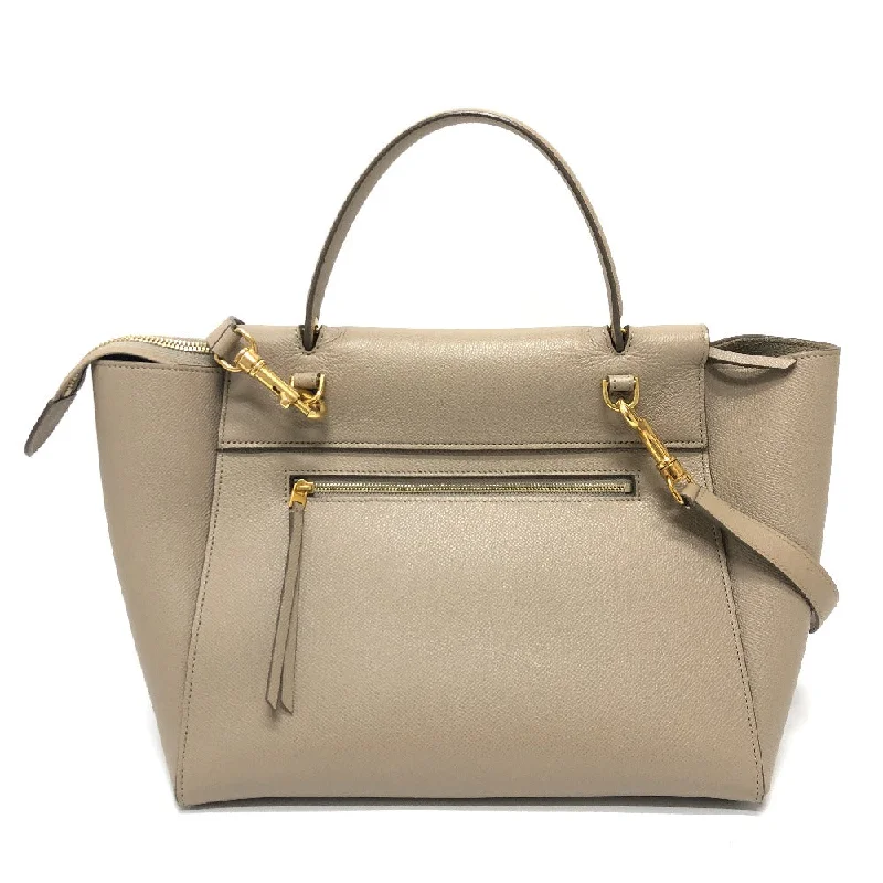 CELINE Handbag leather beige Shoulder Belt bag small Women Used