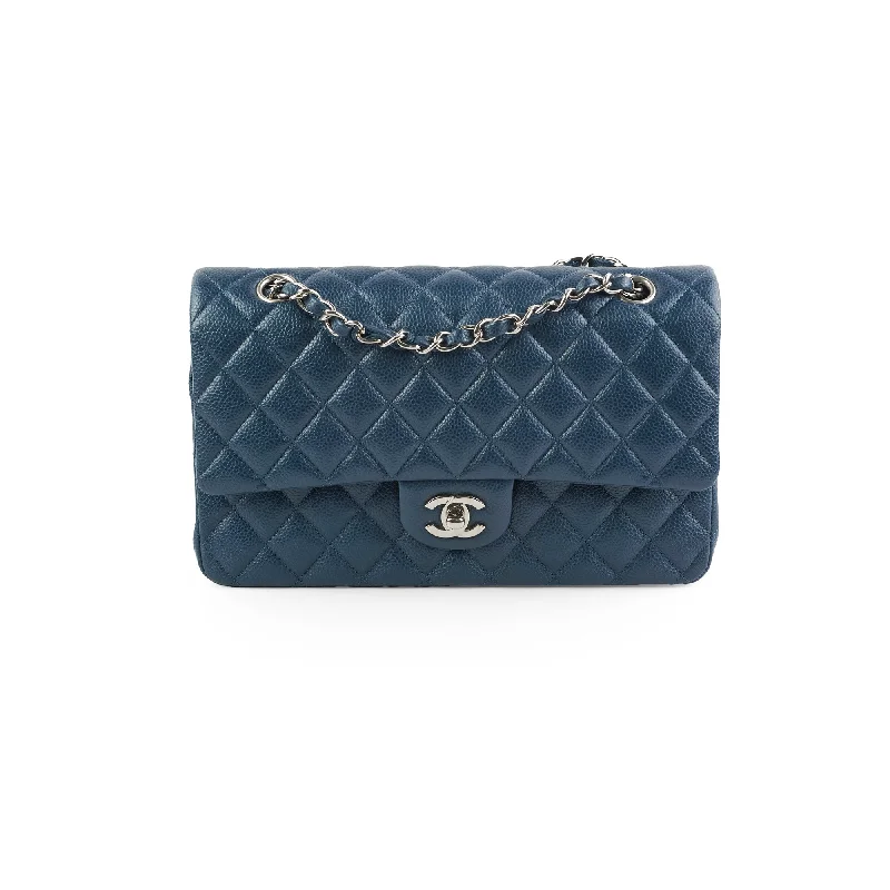 Chanel Medium/Large Double Classic Flap Caviar Navy