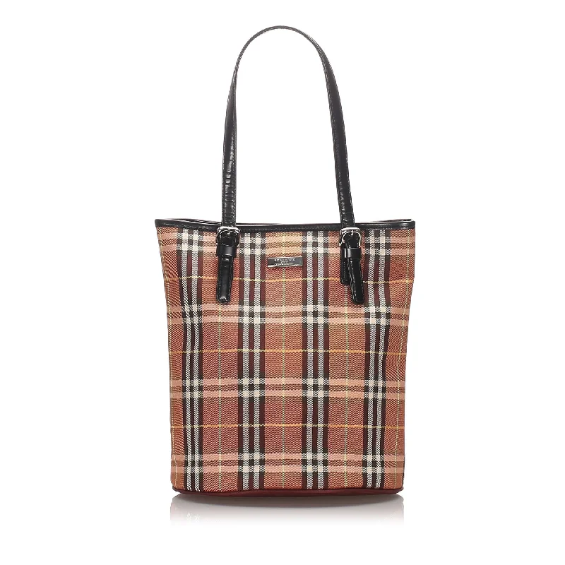 Burberry Brown Canvas Fabric House Check Tote Bag United Kingdom