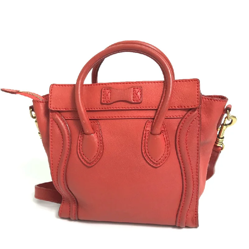 CELINE Handbag 168243 leather Red Nano Shopper Luggage Women Secondhand