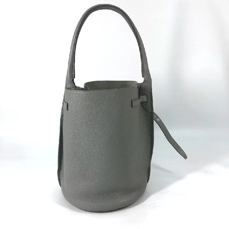 CELINE Handbag 187243 leather gray Shoulder bag with pouch Big bag Bucket Women Secondhand