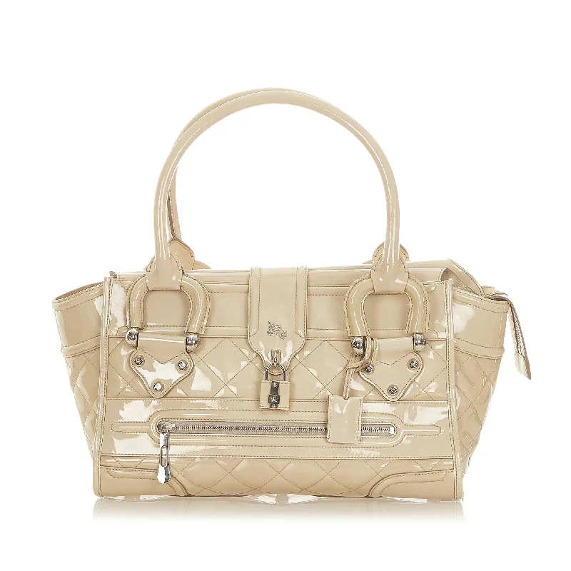 Burberry Manor Patent Leather Handbag (SHG-20399)