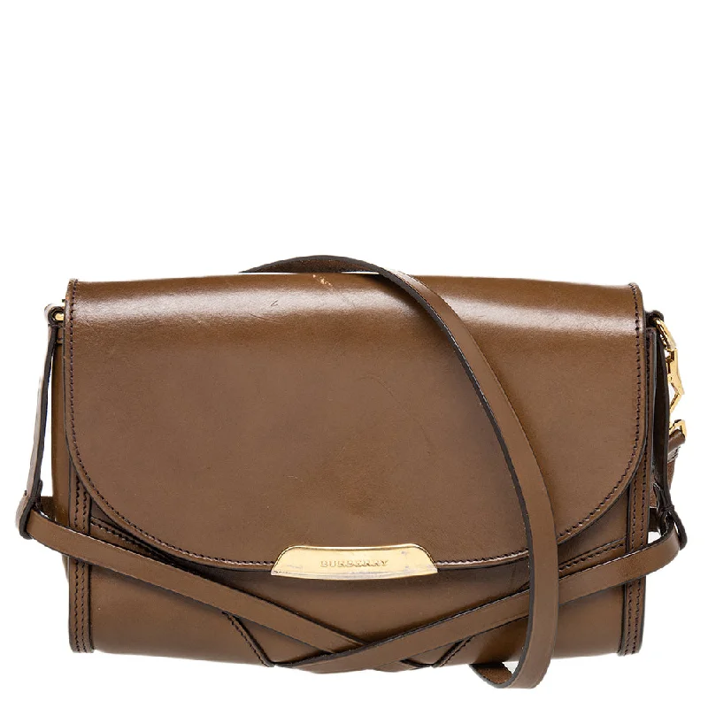 Burberry Brown Leather Abbott Shoulder Bag