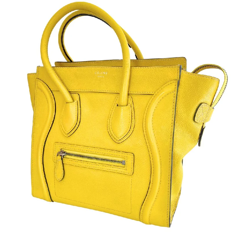 CELINE Handbag 167793 leather yellow Micro shopper Luggage Women Used