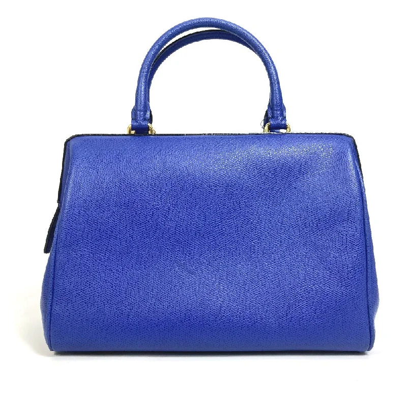 CELINE Handbag leather blue Women Used