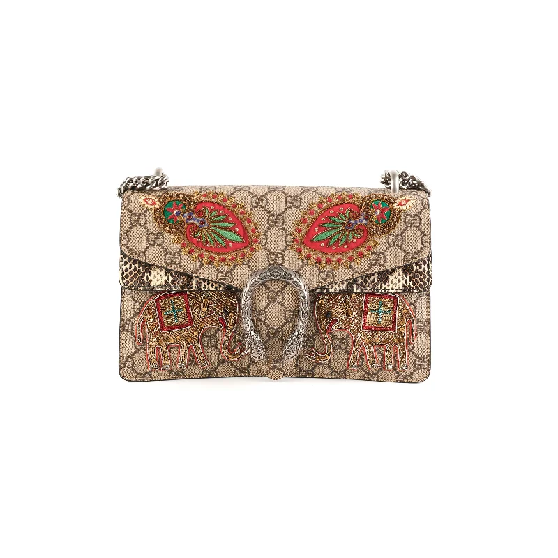 Gucci Dionysus Small Monogram Python with Embellished Elephant Patches