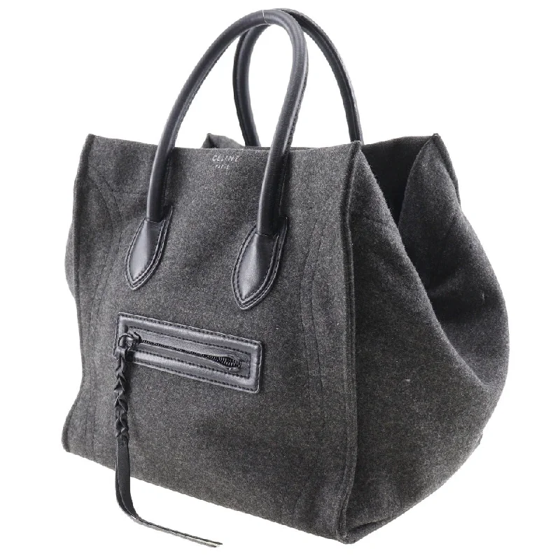 CELINE Tote Bag felt gray Luggage phantom Women Used