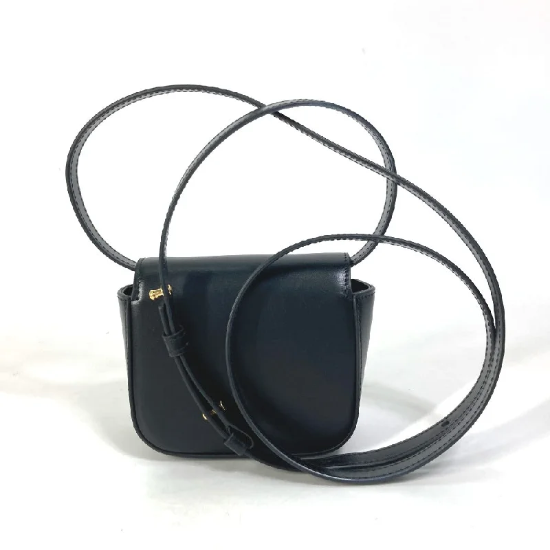 CELINE Shoulder Bag leather black Pochette mini triomphe Women Used