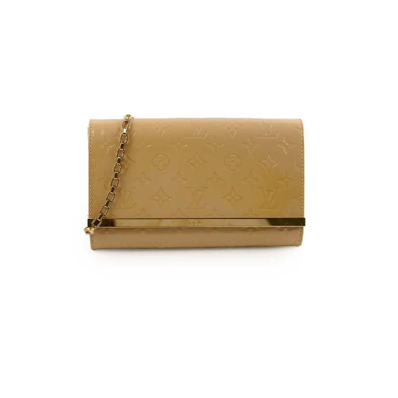 Louis Vuitton Monogram Vernis Ana Clutch Beige