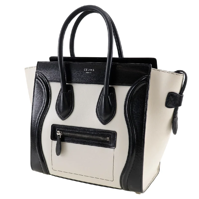 CELINE Tote Bag Calfskin off white Luggage micro Women Used