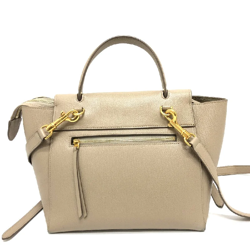 CELINE Handbag 189153 leather beige 2WAY handbag Women Used