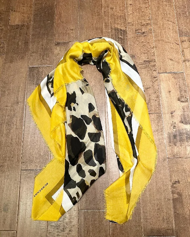 BURBERRY Large Square Silk Cashmere Blend Scarf