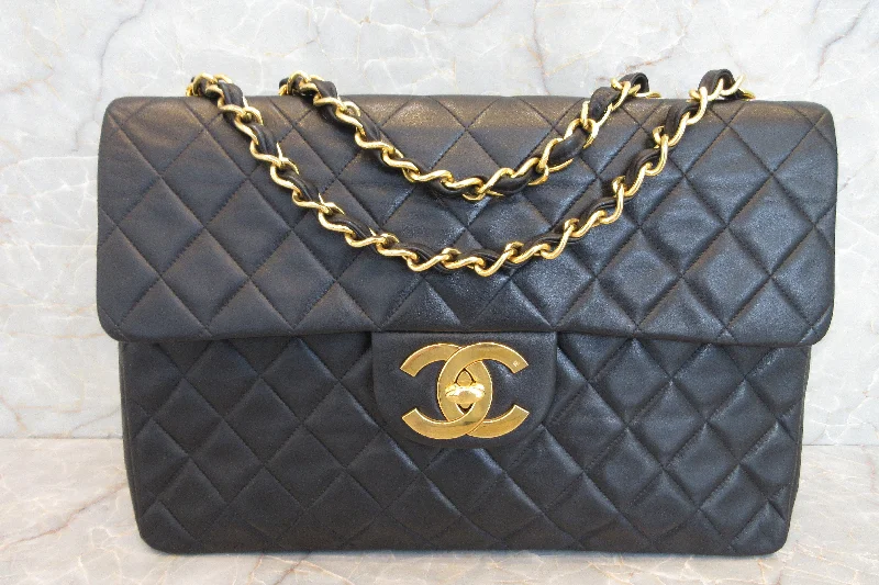 CHANEL/シャネル デカマトラッセシングルフラップチェーンショルダーバッグ ラムスキン ブラック/ゴールド金具 ショルダーバッグ 600120025