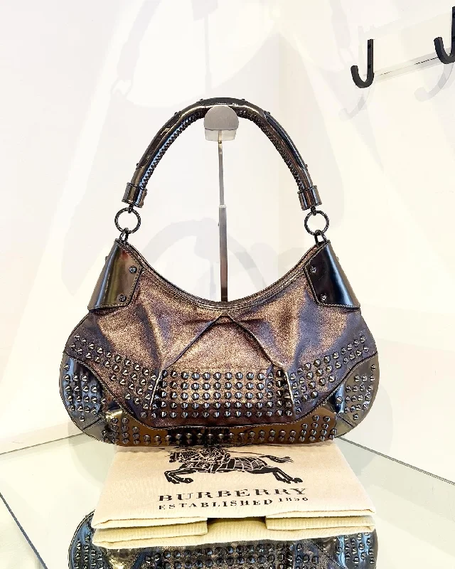 BURBERRY Alverton Studded Hobo Bag